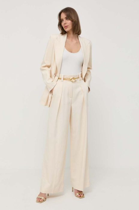 Штани Ivy Oak жіночі колір бежевий прямі висока посадка (3227500)