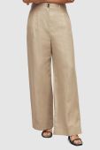 Штани AllSaints жіночі колір бежевий широке висока посадка