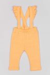 Дитячі бавовняні штани zippy колір помаранчевий однотонні