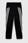 Дитячі спортивні штани adidas U FI 3S колір чорний з аплікацією