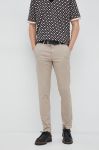 Штани BOSS чоловічі колір бежевий облягаюче (3106519)
