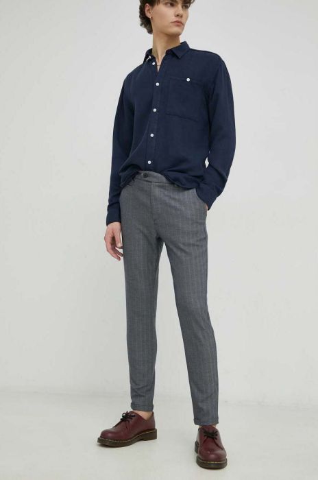 Штани Les Deux чоловічі колір синій облягаюче (3104316)