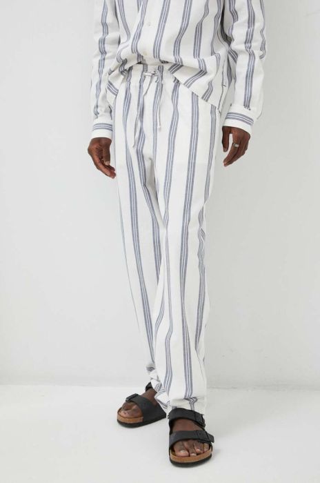 Бавовняні штани Les Deux пряме колір блакитний