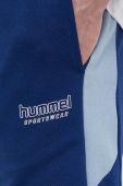 Бавовняні спортивні штани Hummel колір синій однотонні