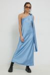 Сукня HUGO maxi розкльошена колір блакитний (2879773)