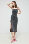 Сукня HUGO колір срібний midi облягаюча
