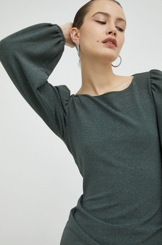 Сукня Weekend Max Mara колір зелений mini пряма