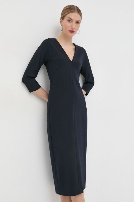 Сукня Max Mara Leisure колір синій midi облягаюча (2937141)