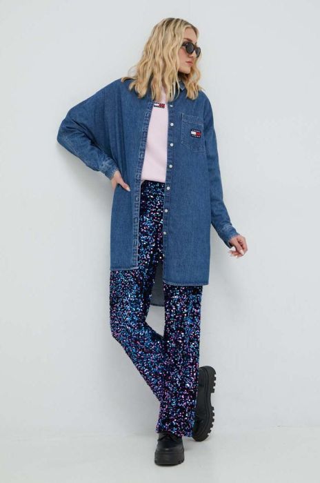 Джинсова сукня Tommy Jeans mini oversize колір блакитний (2862708)