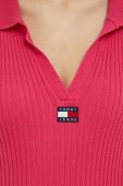 сукня Tommy Jeans колір рожевий mini облягаюча