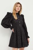 Бавовняна сукня Custommade Jennifer колір чорний mini розкльошена