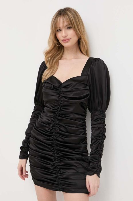 Сукня Notes du Nord колір чорний mini облягаюча (3154388)