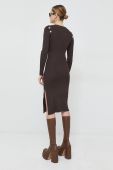 Сукня Notes du Nord колір коричневий mini облягаюча
