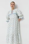 Сукня Notes du Nord Francesca колір білий midi розкльошена