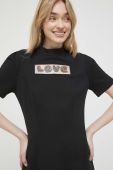 Бавовняна сукня Love Moschino колір чорний mini розкльошена