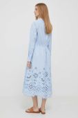 Бавовняна сукня Polo Ralph Lauren midi розкльошена колір блакитний (3251213)