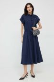 Сукня Lauren Ralph Lauren колір синій midi розкльошена (2891157)