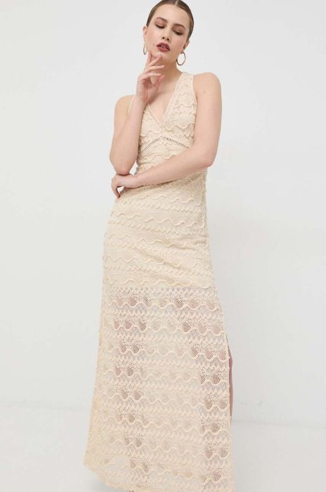 Сукня Guess колір бежевий maxi пряма