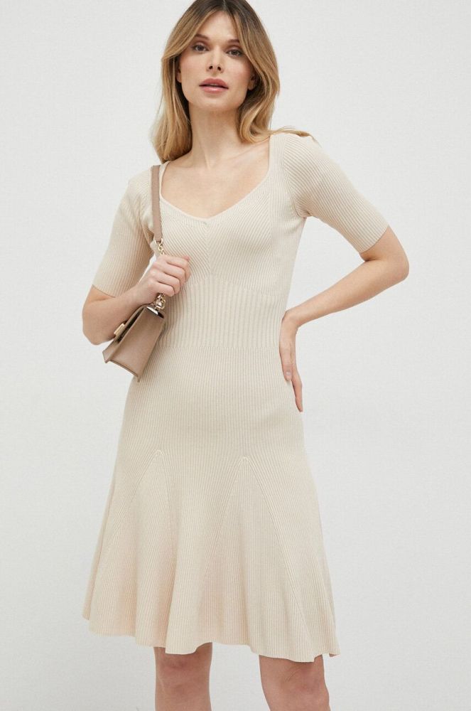 Сукня Guess колір бежевий mini розкльошена (3082743)