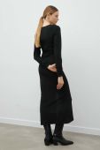 Сукня Gestuz колір чорний maxi розкльошена (2870845)