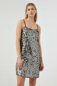 Сукня Gestuz колір срібний mini пряма