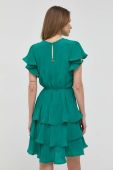 Сукня з домішкою шовку Twinset колір зелений mini розкльошена