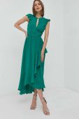Сукня з домішкою шовку Twinset колір зелений maxi розкльошена