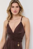 Сукня Elisabetta Franchi колір коричневий maxi розкльошена