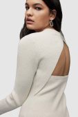 Сукня AllSaints колір білий midi облягаюча