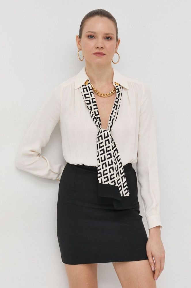 Сукня Elisabetta Franchi колір бежевий mini пряма