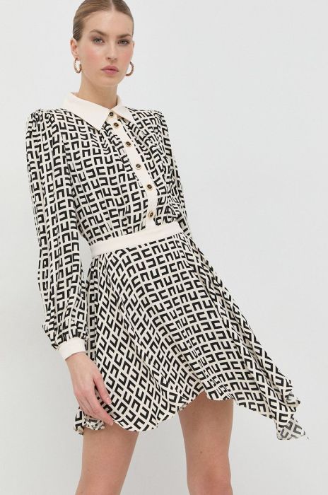 Сукня Elisabetta Franchi колір бежевий mini розкльошена (2911685)