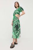 Бавовняна сукня Red Valentino колір зелений midi розкльошена