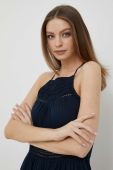 Сукня Pepe Jeans Pipra колір синій maxi розкльошена