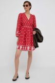 Сукня Pepe Jeans колір червоний midi розкльошена