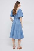 Джинсова сукня Pepe Jeans Aitana midi розкльошена колір блакитний
