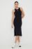 Сукня EA7 Emporio Armani колір чорний midi пряма