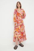 Бавовняна сукня Twinset maxi розкльошена колір барвистий (3213418)