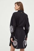 Бавовняна сукня Twinset колір чорний mini oversize