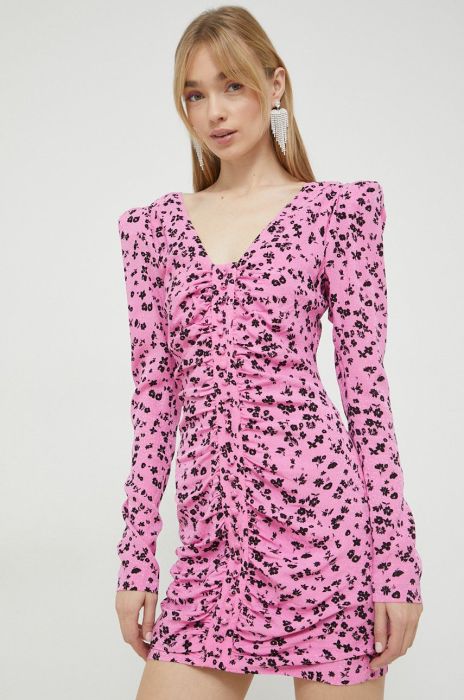 Сукня Rotate колір рожевий midi пряма