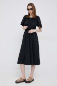 Сукня Dkny колір чорний midi розкльошена (3128990)