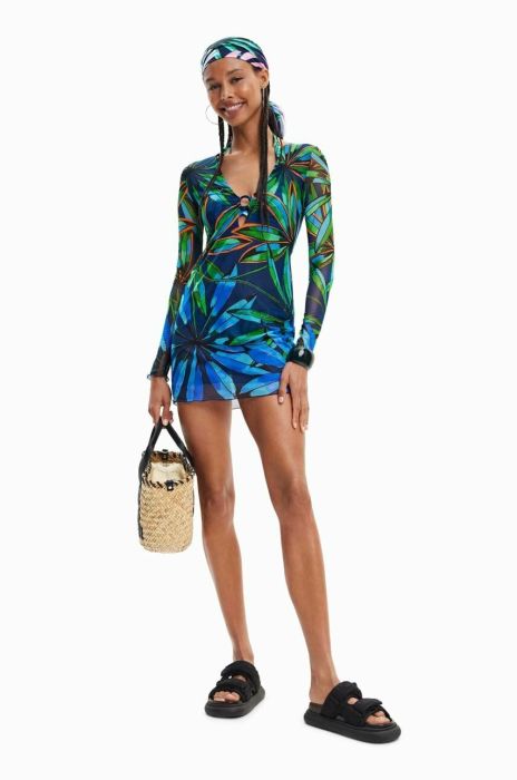 Сукня Desigual колір синій mini облягаюча (3058539)