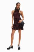 Сукня Desigual колір коричневий mini пряма
