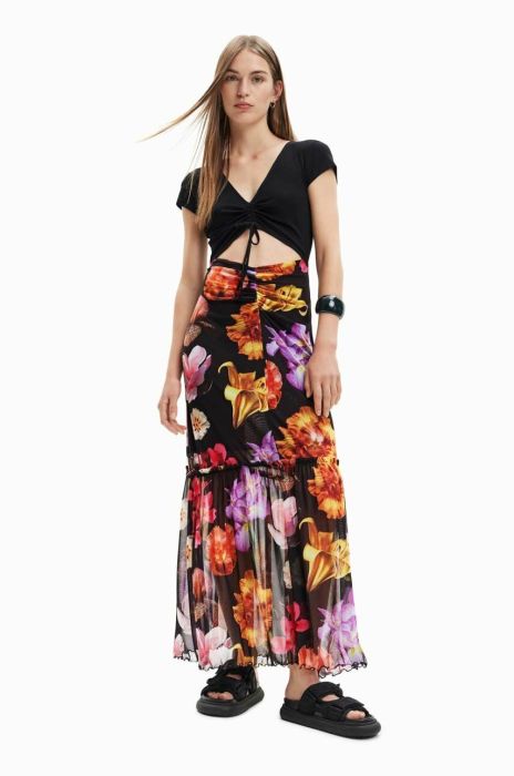 Сукня Desigual колір чорний maxi розкльошена (3053276)