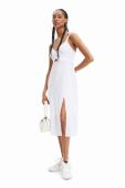 Сукня Desigual колір білий midi пряма (3144984)
