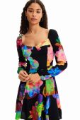 Сукня Desigual колір чорний mini розкльошена (2966226)