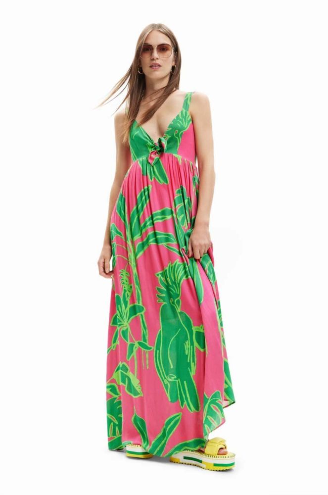 Сукня Desigual колір рожевий maxi oversize