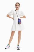 Бавовняна сукня Desigual колір білий mini розкльошена