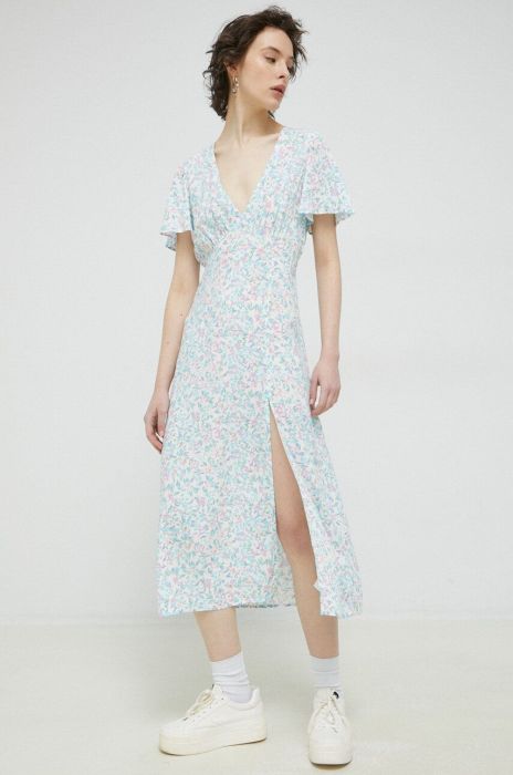 Сукня Billabong midi розкльошена колір блакитний (3074802)