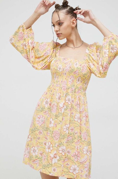 Сукня Billabong колір жовтий mini розкльошена (3023190)