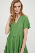 Сукня з домішкою льону Pennyblack колір зелений mini розкльошена